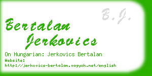 bertalan jerkovics business card